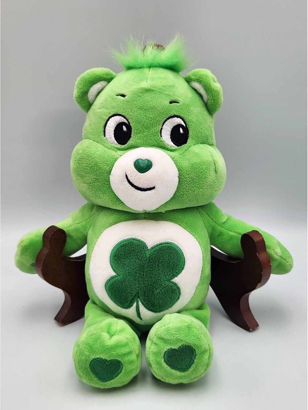 Care Bears Good Luck Bear Plush Stuffed Animal Green Clover Basic Fun 2021 8" B9
